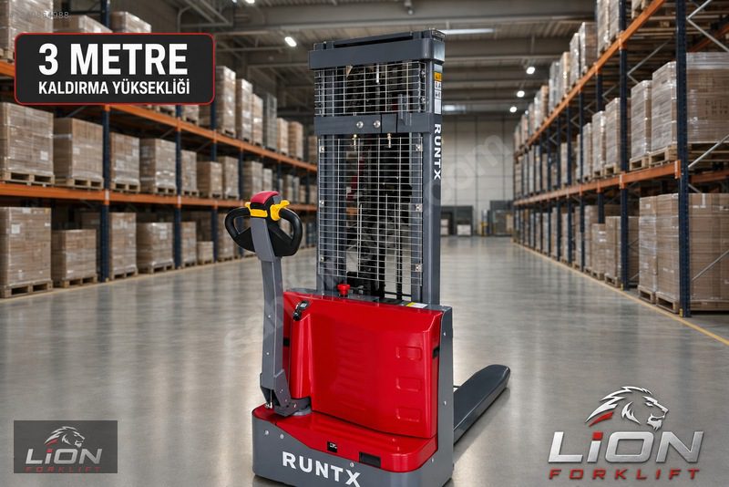 RUNTX 1,5 Ton 3 Metre Tam Akülü İstif Makinesi-Makinası
