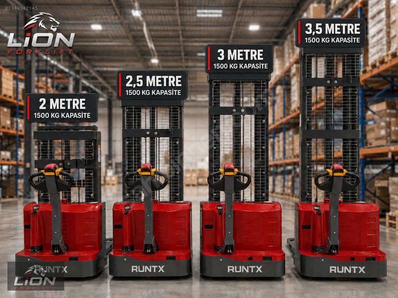 RUNTX 1,5 Ton 2.5 Metre Tam Akülü İstif Makinesi-Makinası
